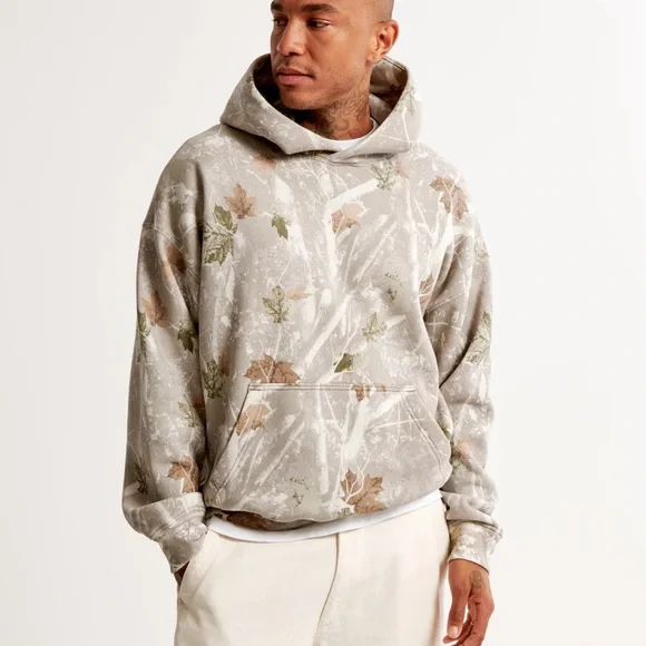 Abercrombie Fitch Sweaters Abercrombie Off White Camo Hoodie Poshmark